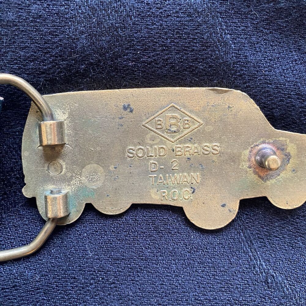 Vintage 70’s Dodge Van Brass Buckled Blue Smitty’s Leather Belt. Van Life. - Picture 5 of 14